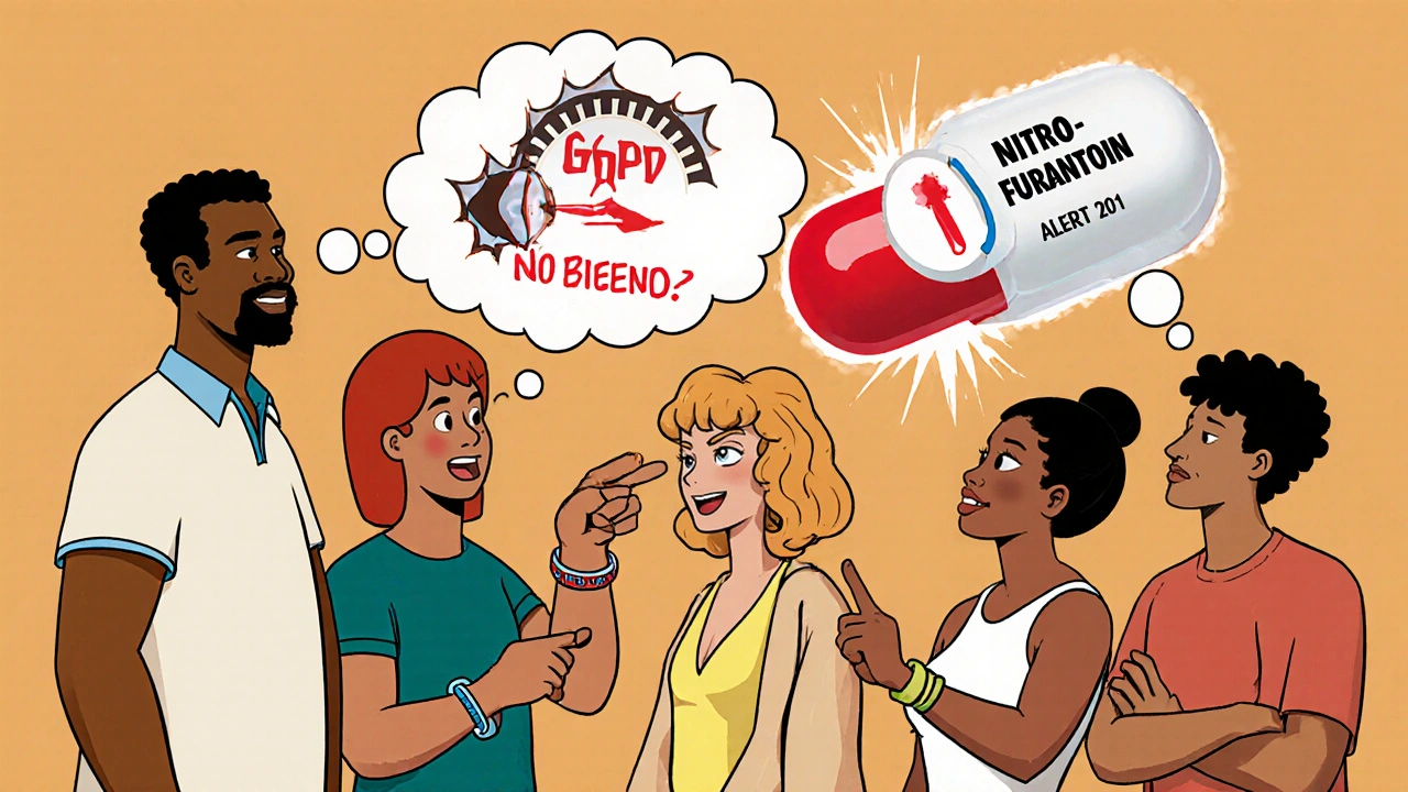 Diverse people with thought bubbles showing cracking shields, warning pill above them.