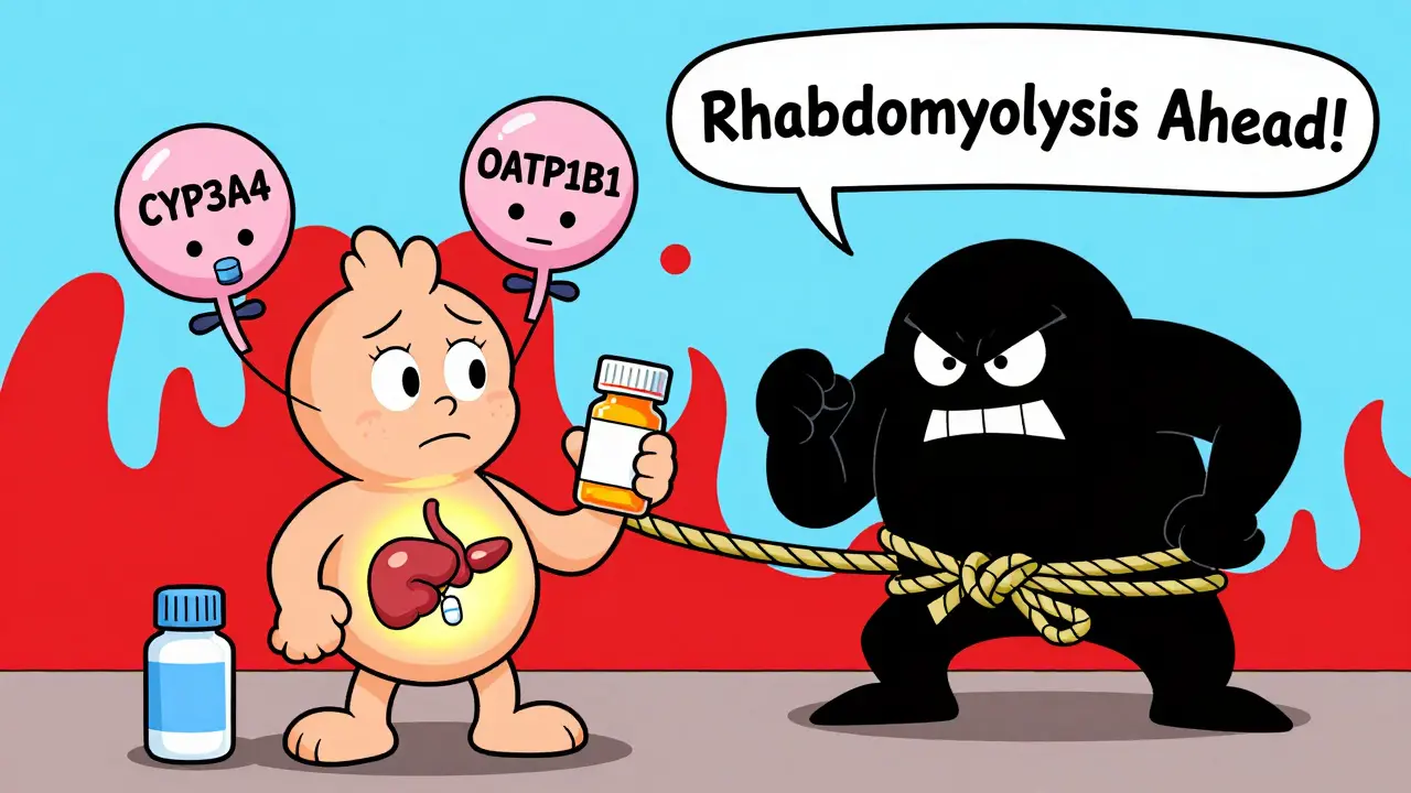 Transplant patient caught between dangerous drug combos and a villainous antifungal, with warning signs.