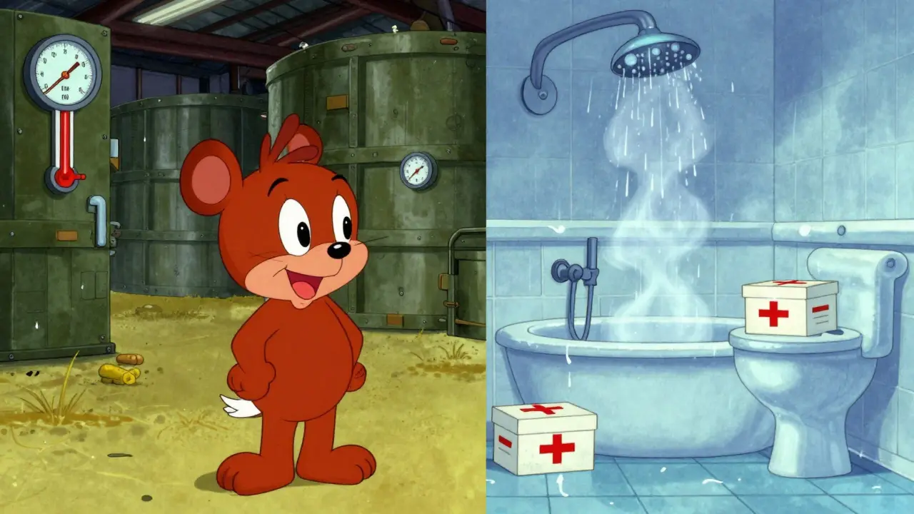 Comparison of warehouse storage versus humid bathroom